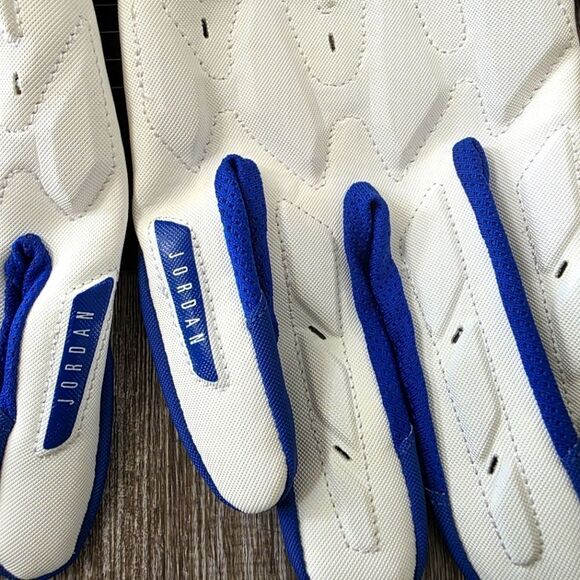 Nike Jordan D-Tack 6.0 White/Signal Blue Football Gloves HQ5969-161 Size 2XL XXL - Picture 3 of 9